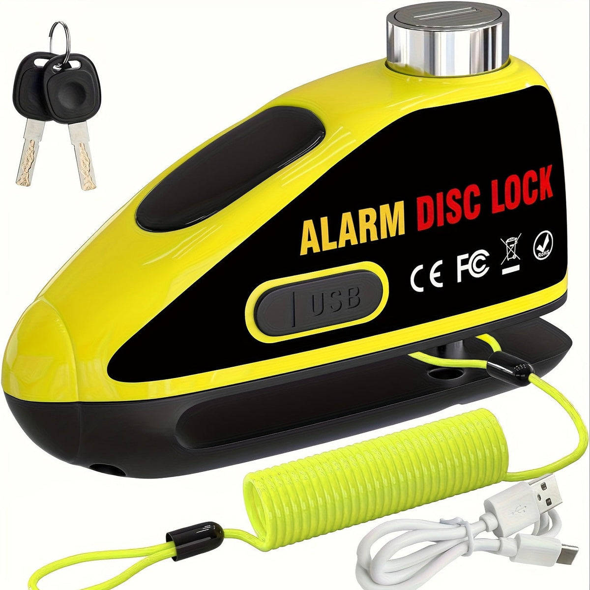Candado de disco para moto con alarma