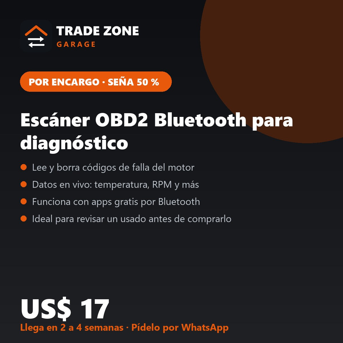 Escáner OBD2 Bluetooth para diagnóstico